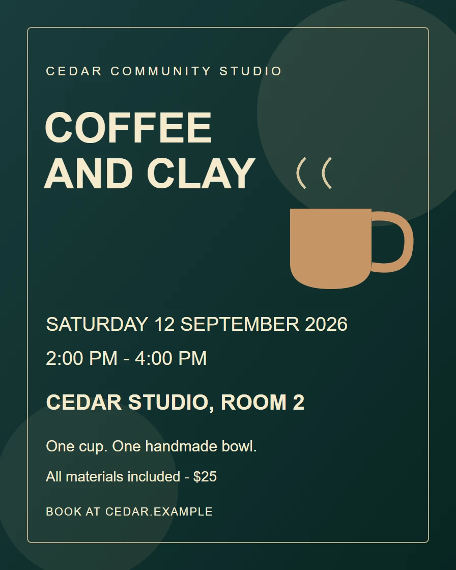 Original Coffee and Clay poster